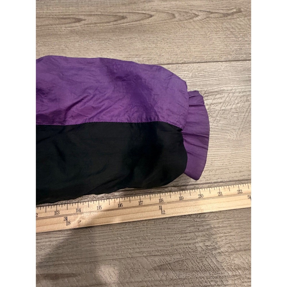 Vintage Munsingwear Colorblock Windbreaker Jacket Purple Teal Black Mens Medium - Picture 6 of 9